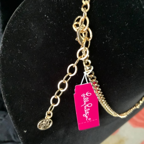 Lilly Pulitzer Necklace BEE NWT BUMBLEBEE  ⭐️ GOLD LINK CHAIN CRYSTAL - Picture 8 of 13